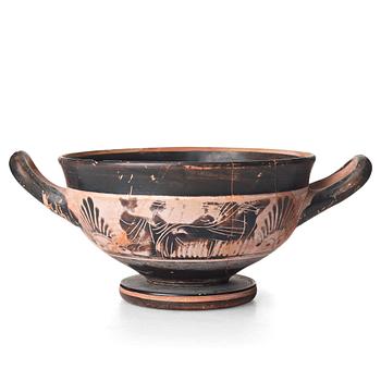 An Attic black figure kylix, Greece, probably 5th-3rd Century B.C.