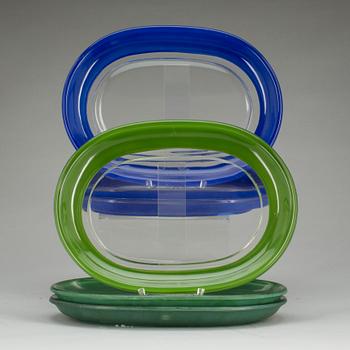 TALLRIKAR, 3+3 st, glas. Firma Svenskt Tenn, Josef Frank.