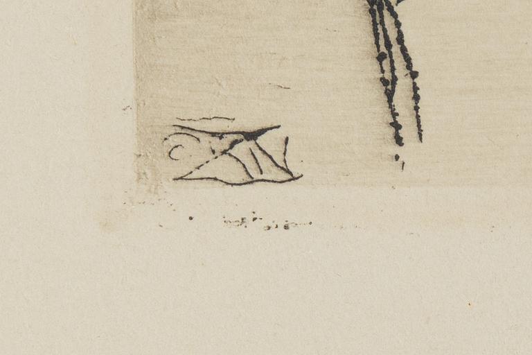 Anders Zorn, etching, 1919, signed in pencil.