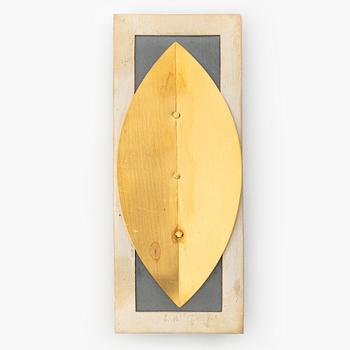 Brooch, Helena Edman, silver partially oxidised and 24K red gold,