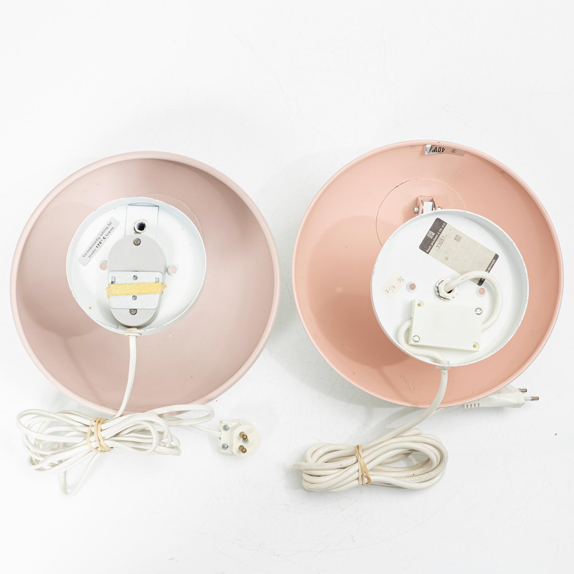 Poul Henningsen, a pair of 'PH hat' wall lamps, Louis Poulsen, Denmark.