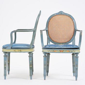 Carl Malmsten, a pair of Swedish Grace chairs, cabinetmaker Albin Johansson, Stockholm, for Villa Kvikkjokk, 1927.