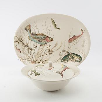 Service 18 pcs "Fish" Johnson Bros England, ironstone, first half/mid 20th century.