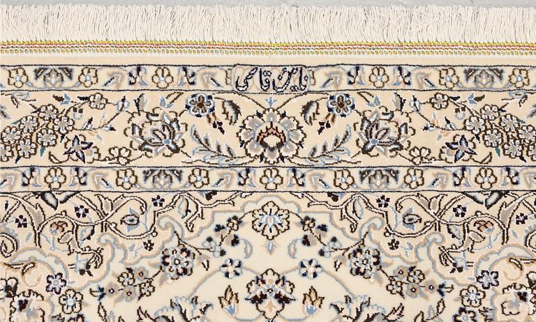 A Nain rug, part silk, so-called 9LAA, c. 210 x 130 cm.