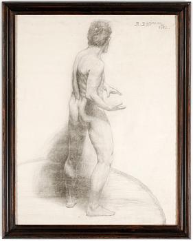 Börje Börjeson · BÖRJE BÖRJESON, kolteckning, signerad o daterad 1908.
