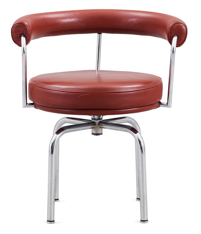 A Le Corbusier 'LC 7' chromed steel and braun leather chair, Cassina, Italy.