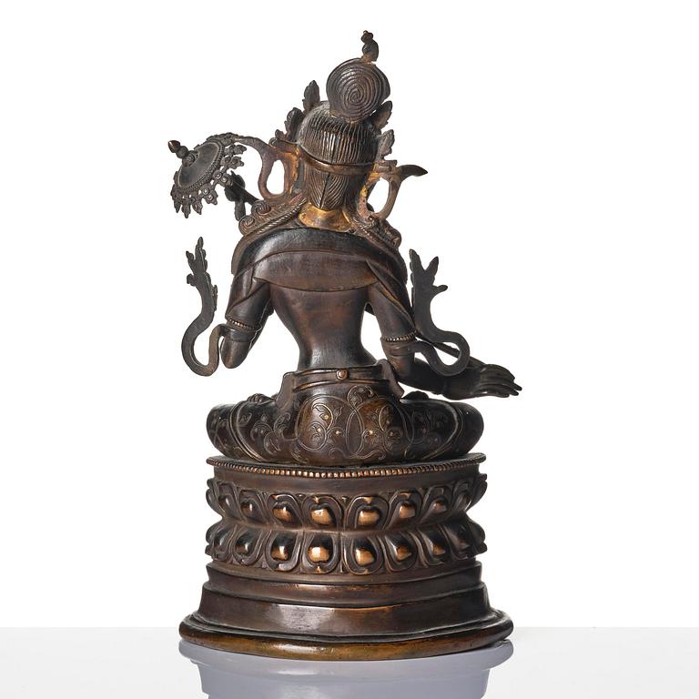 A Pala revival bronze figure of Sitatapatra, Tibet, known as the 'the white parasol Goddess', 18th century.