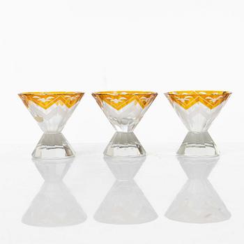 A seven-piece Bohemian glass service, 1930s.