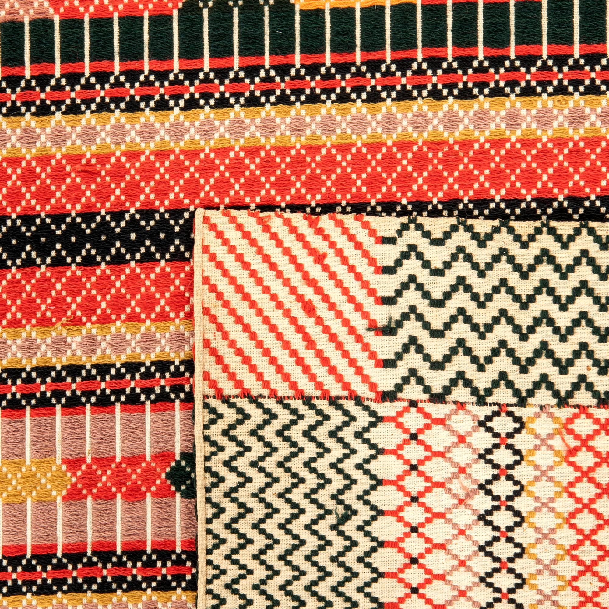 Quilt, Scania circa 1900, composed of two stitched panels, 169x137 cm, signed.