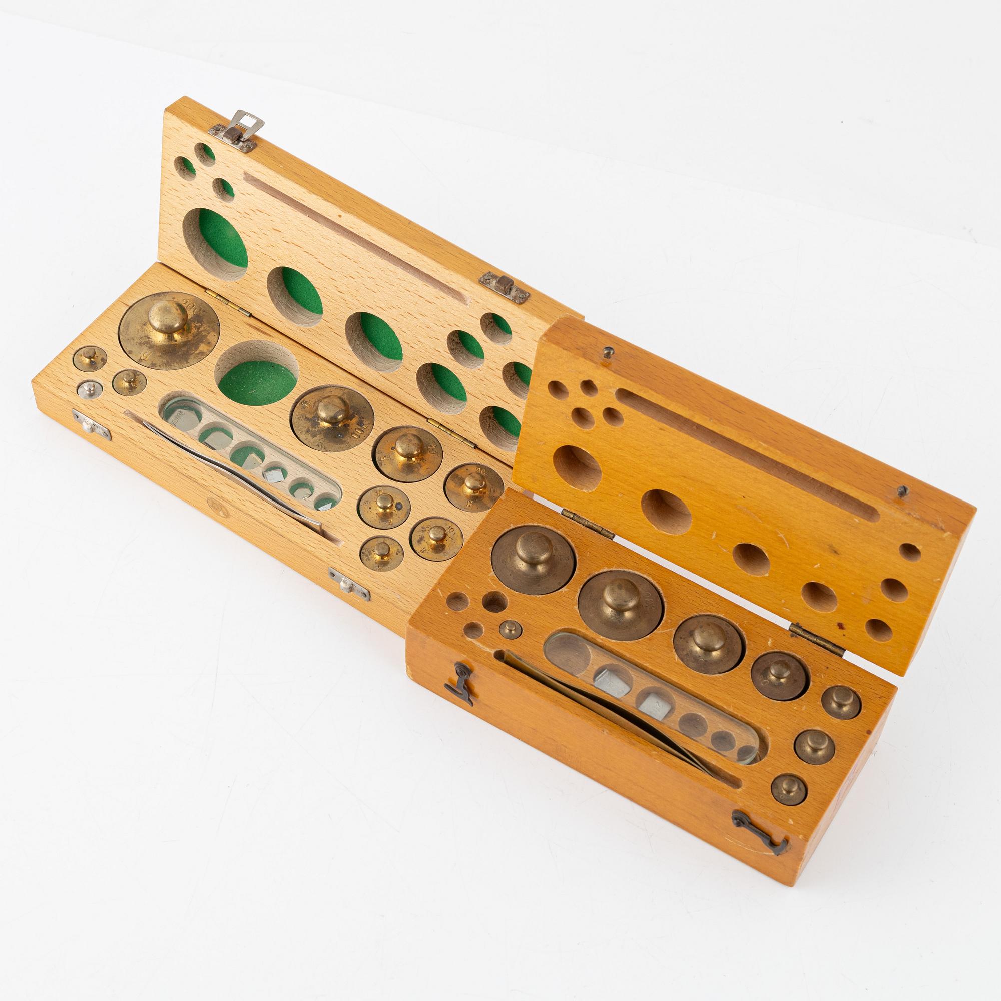 Scale with weights, mid-20th century.