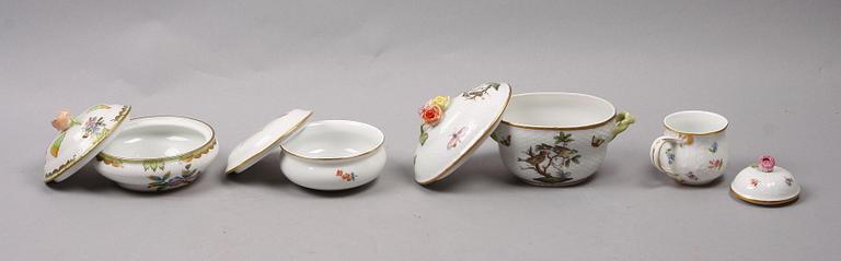 PARTI PORSLIN, 4 delar. Meissen samt Herend. 1900-tal.