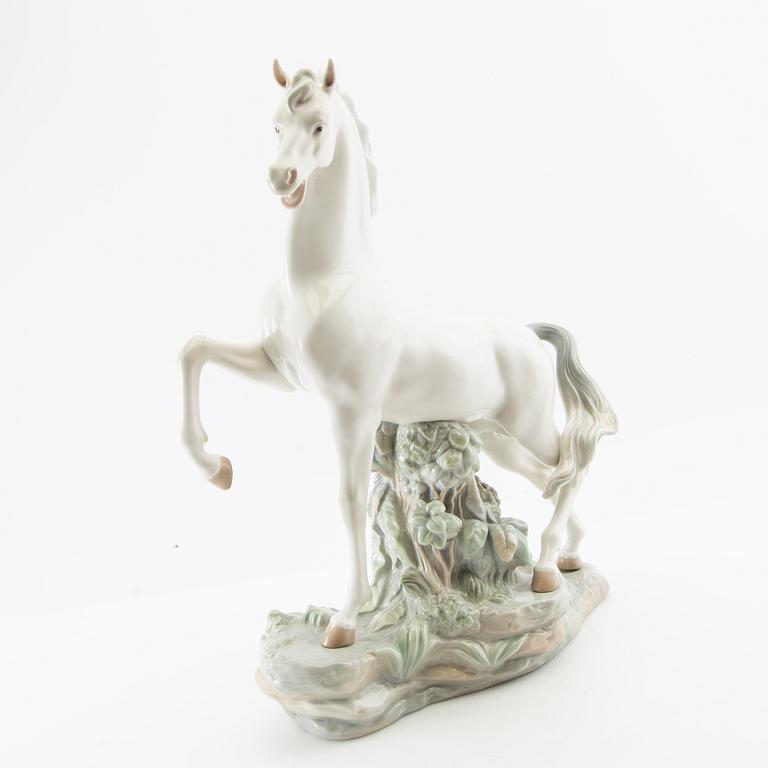 Figure of a rearing horse Lladro Spain porcelain.