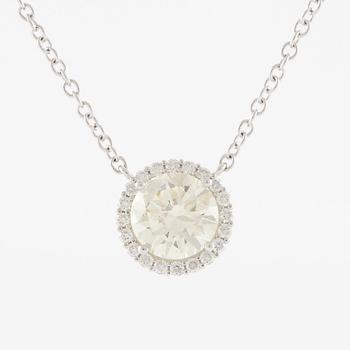 Collier 18K vitguld med briljantslipad diamant.