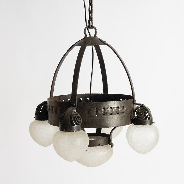 Arvid Böhlmarks Lampfabrik, a ceiling lamp model "5345", Stockholm, 1910s.