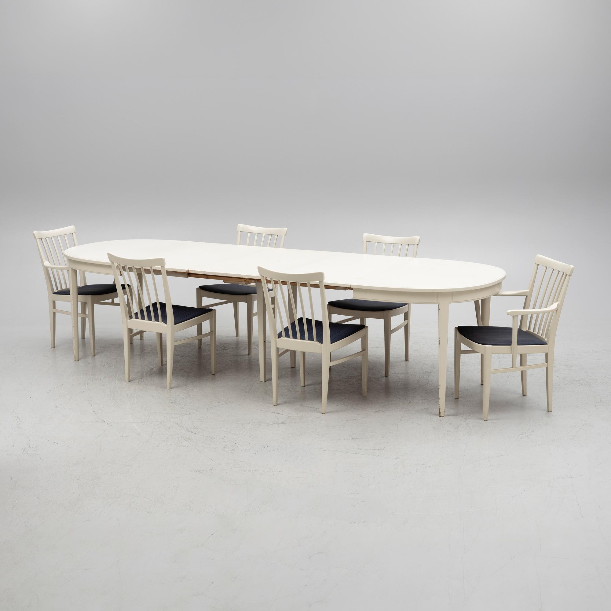Carl Malmsten, a seven-piece dining suite, 'Herrgården', Bodafors.