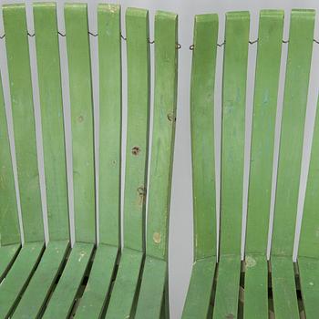Alvar & Aino Aalto, Four early 1950s 'Aurinko' (Sun-serial) garden chairs, model 910  for O.Y. Huonekalu- ja Rakennustyötehdas A.B.