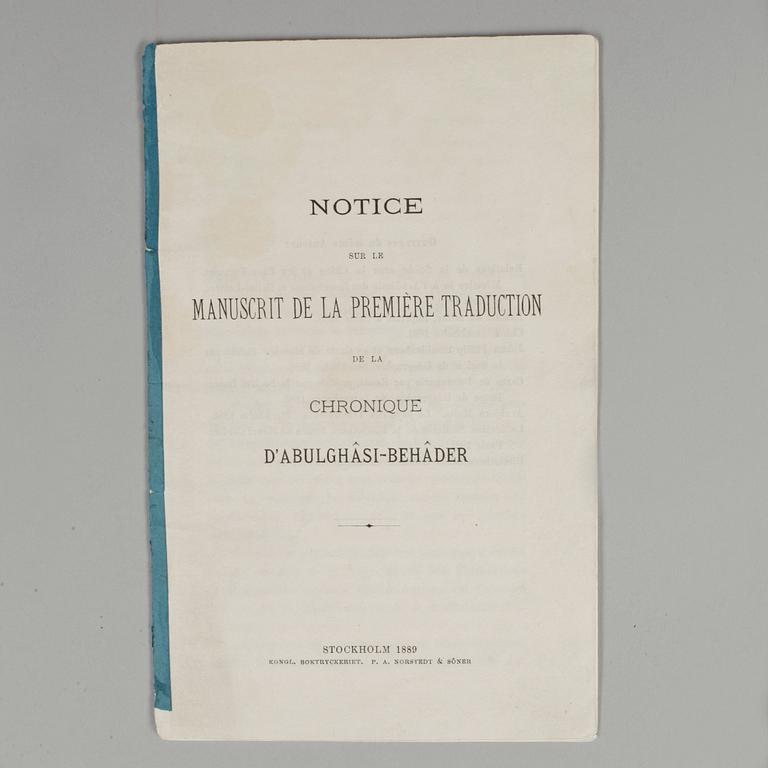 SKRIFT, "Notice sur le Manuscrit de la Première traduction" av August Strindberg, Stockholm 1889.