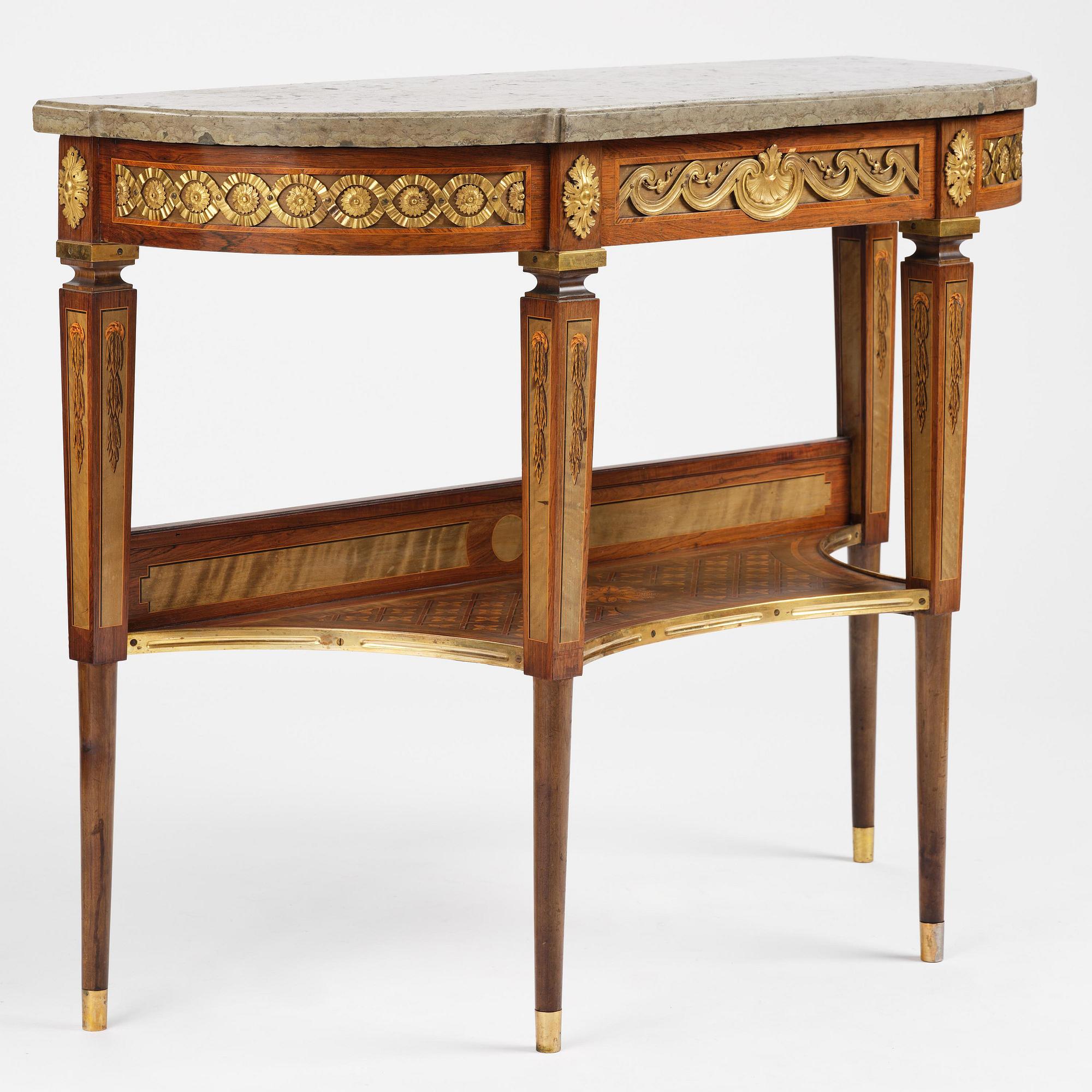 Konsolbord, utfört i Georg Haupts art, omkring år 1900, Gustaviansk stil.