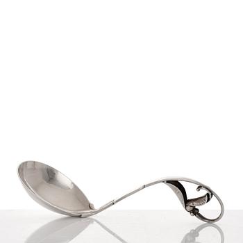 Georg Jensen, a sterling silver sauceboat and ladle, Copenhagen 1925-1945, design nr 98 and 141.