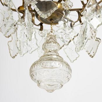 A Rococo style chandelier, 19th century.