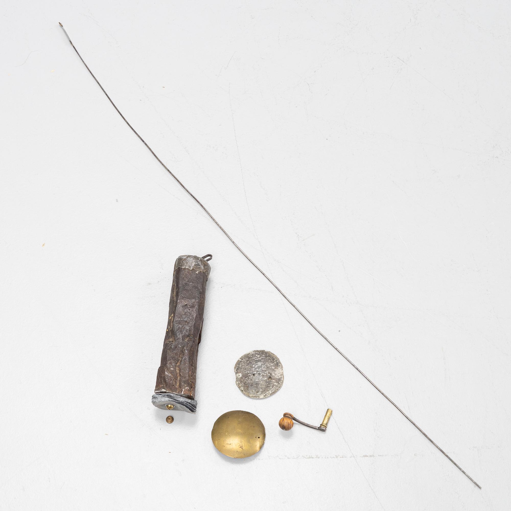 A long-case clock, 19th century.