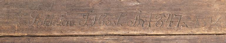 A pine table, 19th Century.