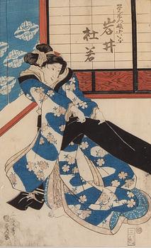 UTAGAWA KUNIYOSHI (1797/98-1861), two coloured woodblock prints, Japan, 19th century.