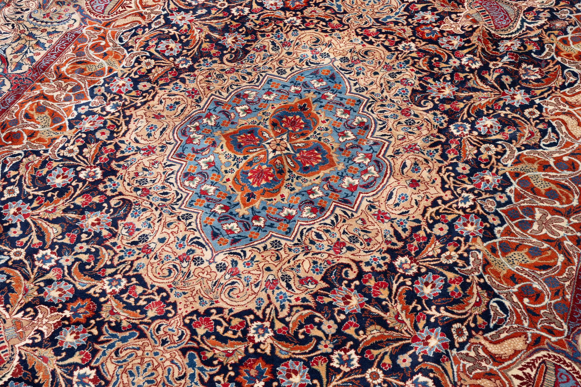 Carpet, Kashmar old, approx. 390 x 298 cm.