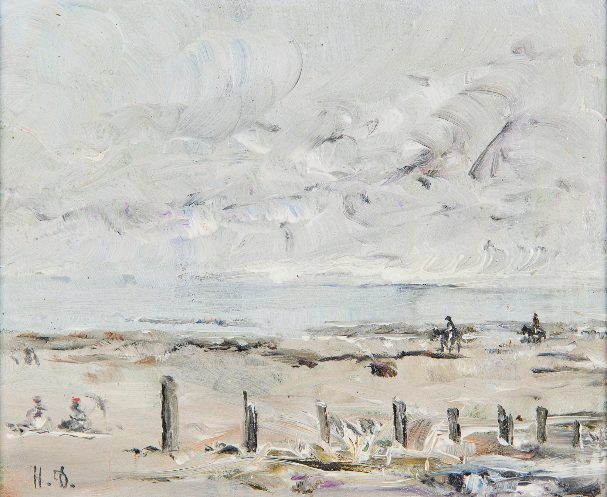 Helge Dahlman, Riders on the beach (Spain).