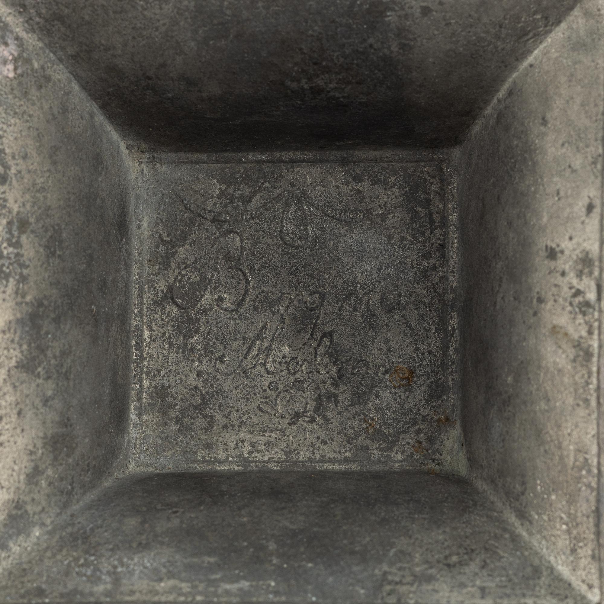 A pair of late Gustavian pewter candlesticks, mark of Magnus Bergman, Malmö 1809.