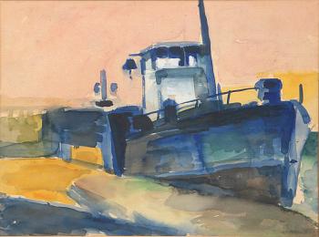Samuel Joensen-Mikines, Boat in Harbour.