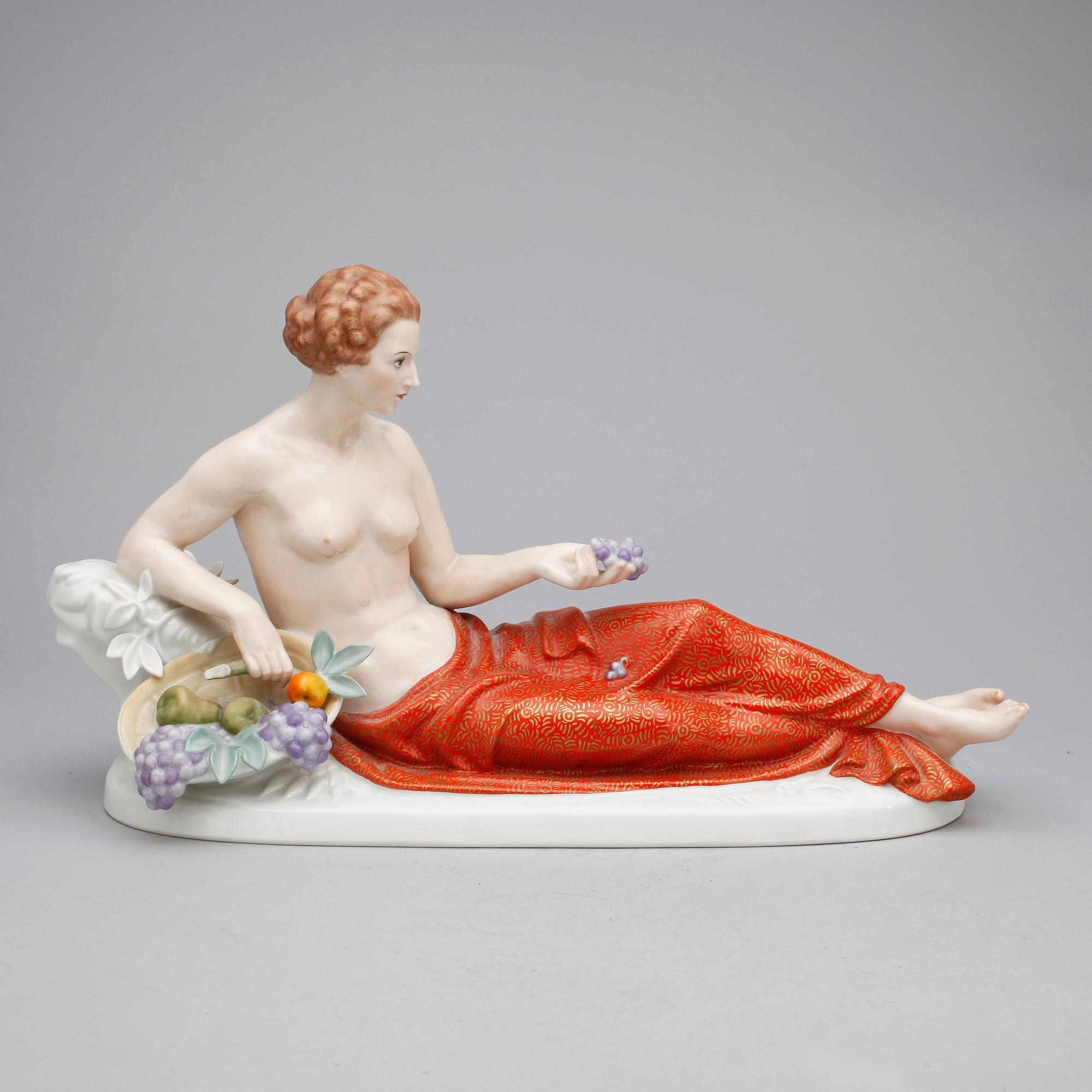 FIGURIN, porslin, modell 839, Hugo Meisel, sign H. Meisel, Rosenthal, 1930-tal.