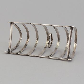 TOASTRACK, silver, Baker&Sons, Birmingham, 1934.