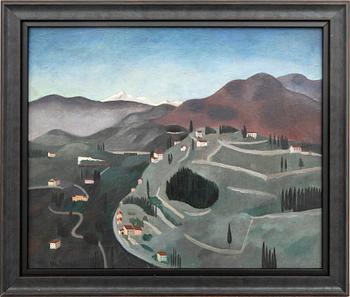 Albert Krüger, Italienskt landskap med byggnader.