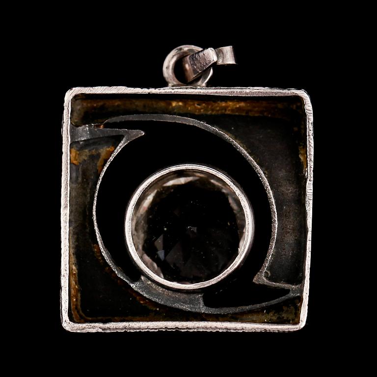 HÄNGE OCH RING, silver, med bergkristaller, Karl Laine, Finland, bl a 1948.