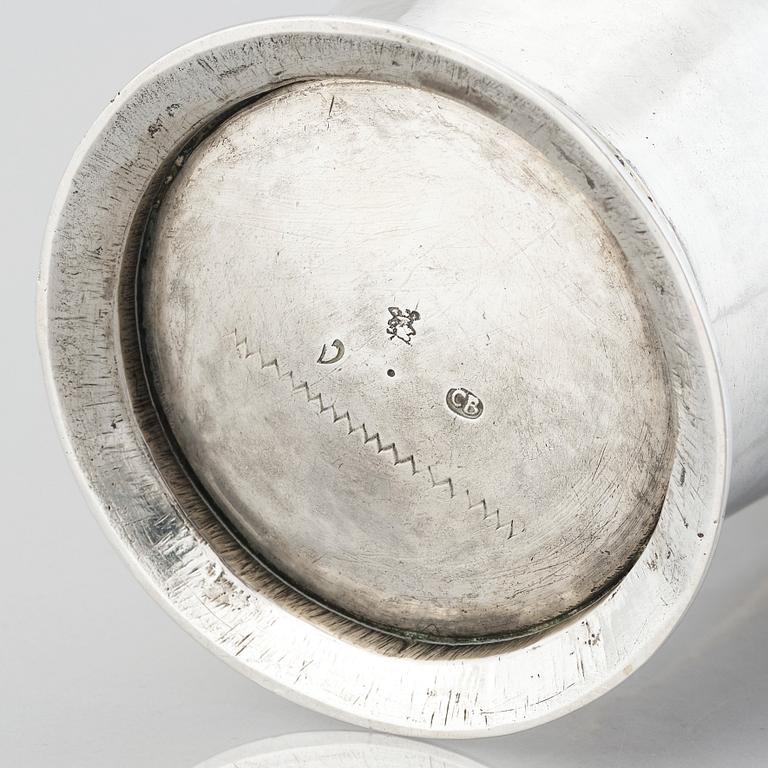 A silver beaker by Carl Beck (1717-1736), Stockholm 1732.