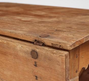 A Swedish rococo pine gate-leg table, later part 18th century,.