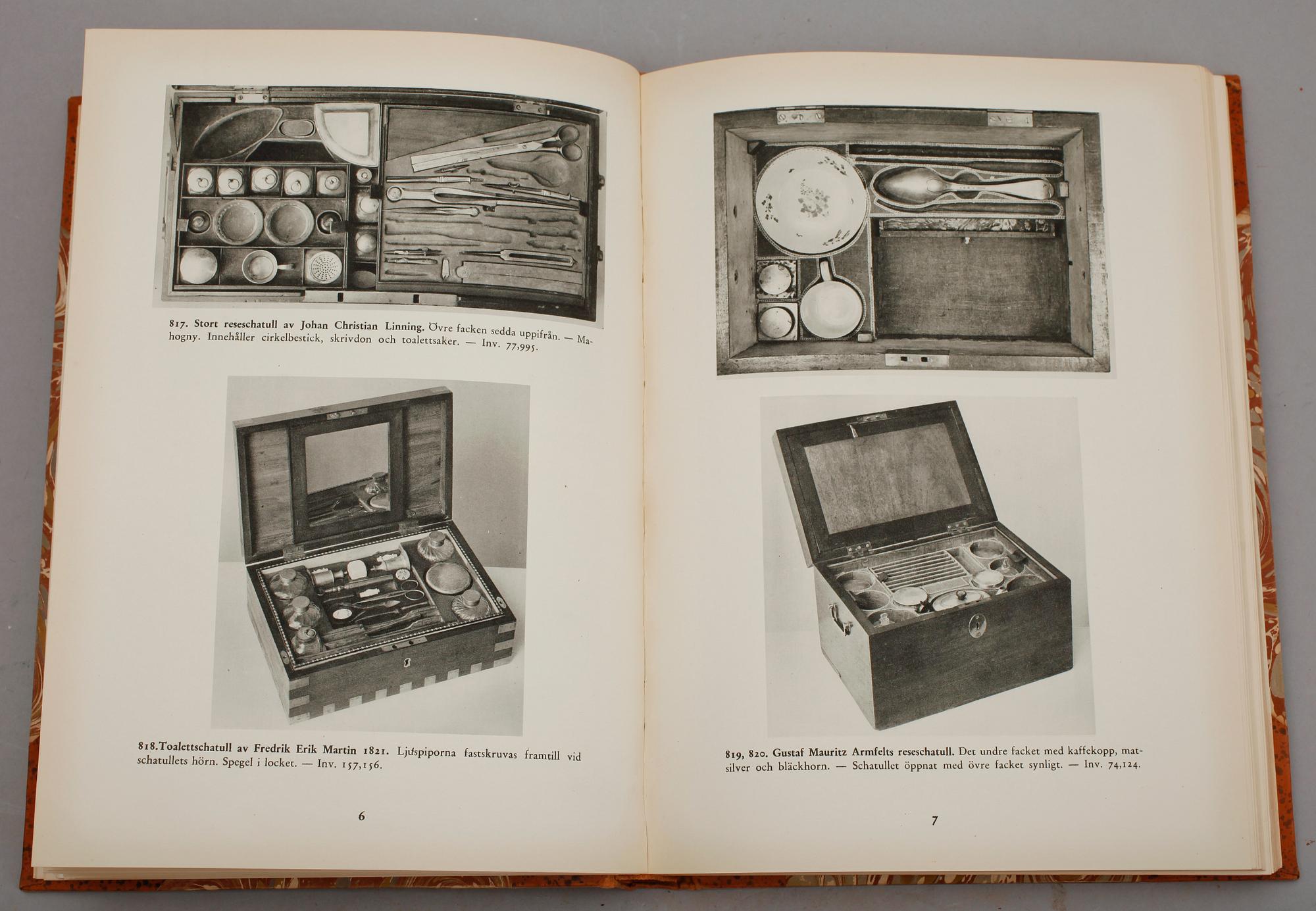 BÖCKER, 3 vol, "Möbler från svenska herremanshus", av Sigurd Wallin. Nordiska Museets förlag, Stockholm 1935.