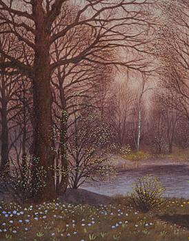 Oskar Bergman, Evening mood by the water.