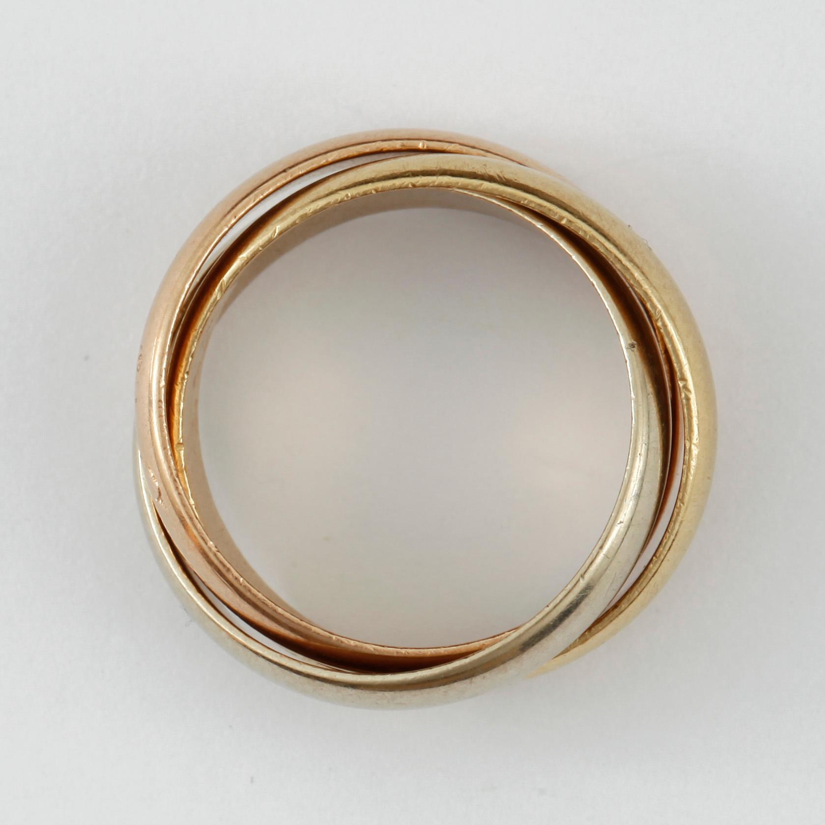 RING, Cartier, "Trinity". 18k gul-, röd- och vitguld. Vikt ca 7,6 gram.