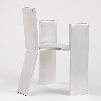 David Taylor, stol, unik, "Aluminium Chair", Studio Mellösaverken, Sverige, 2025.