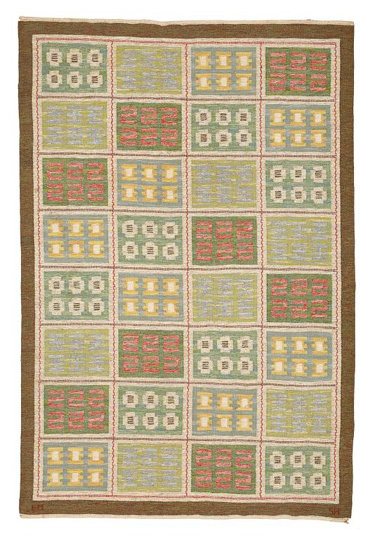 Edna Martin, A CARPET, flat weave, ca 315,5 x 210 cm, signed EM SH (Edna Martin, Svensk Hemslöjd).