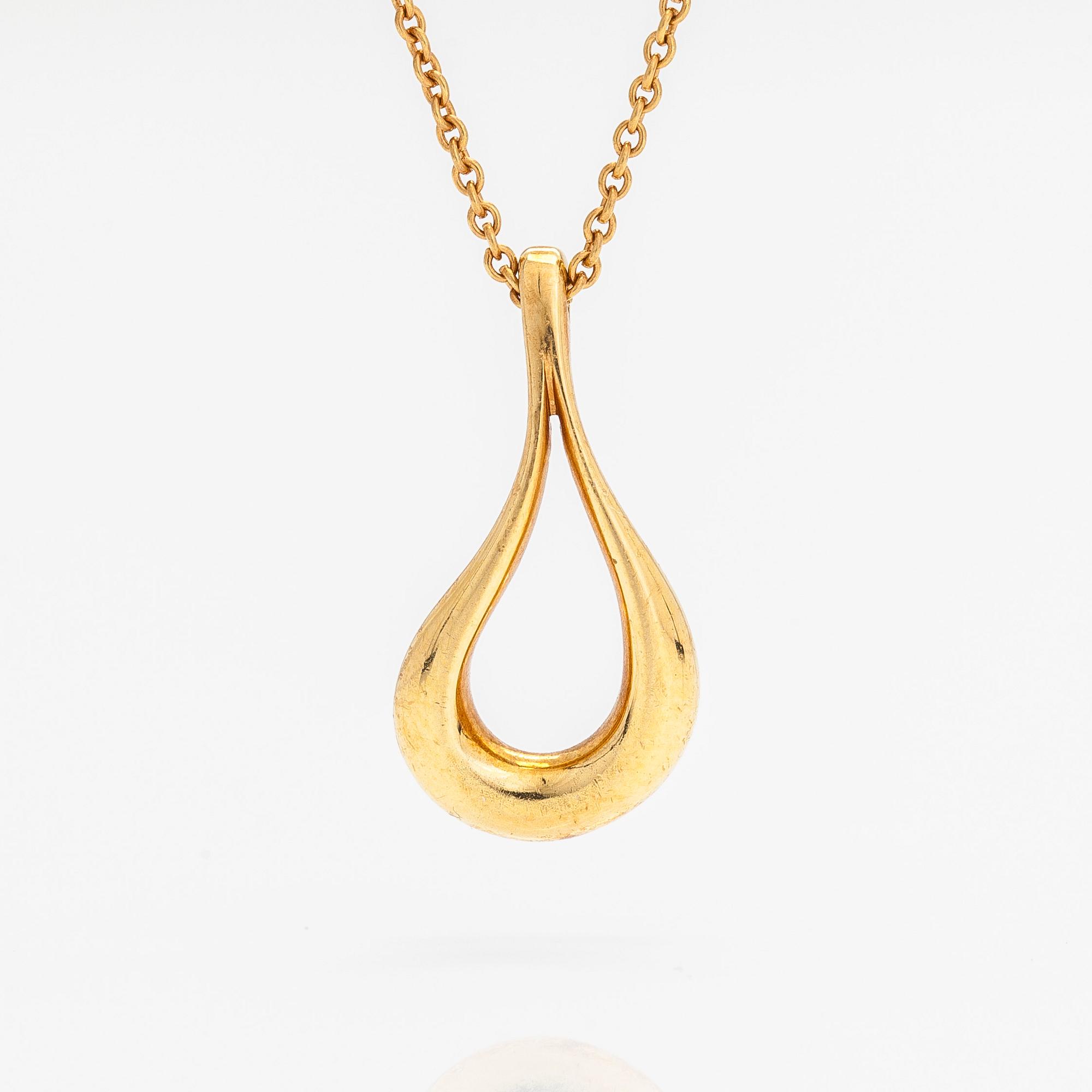 Tiffany & Co, Elsa Peretti, halsband, "Open Teardrop", 18K guld.