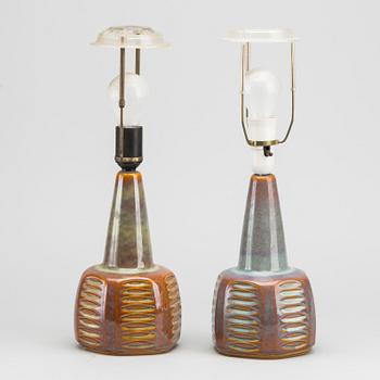 2 PCS OF TABLE LAMPS, Einar Johansen, Söholm stentöj, Bornholm, Denmark, second half of the 20th century,