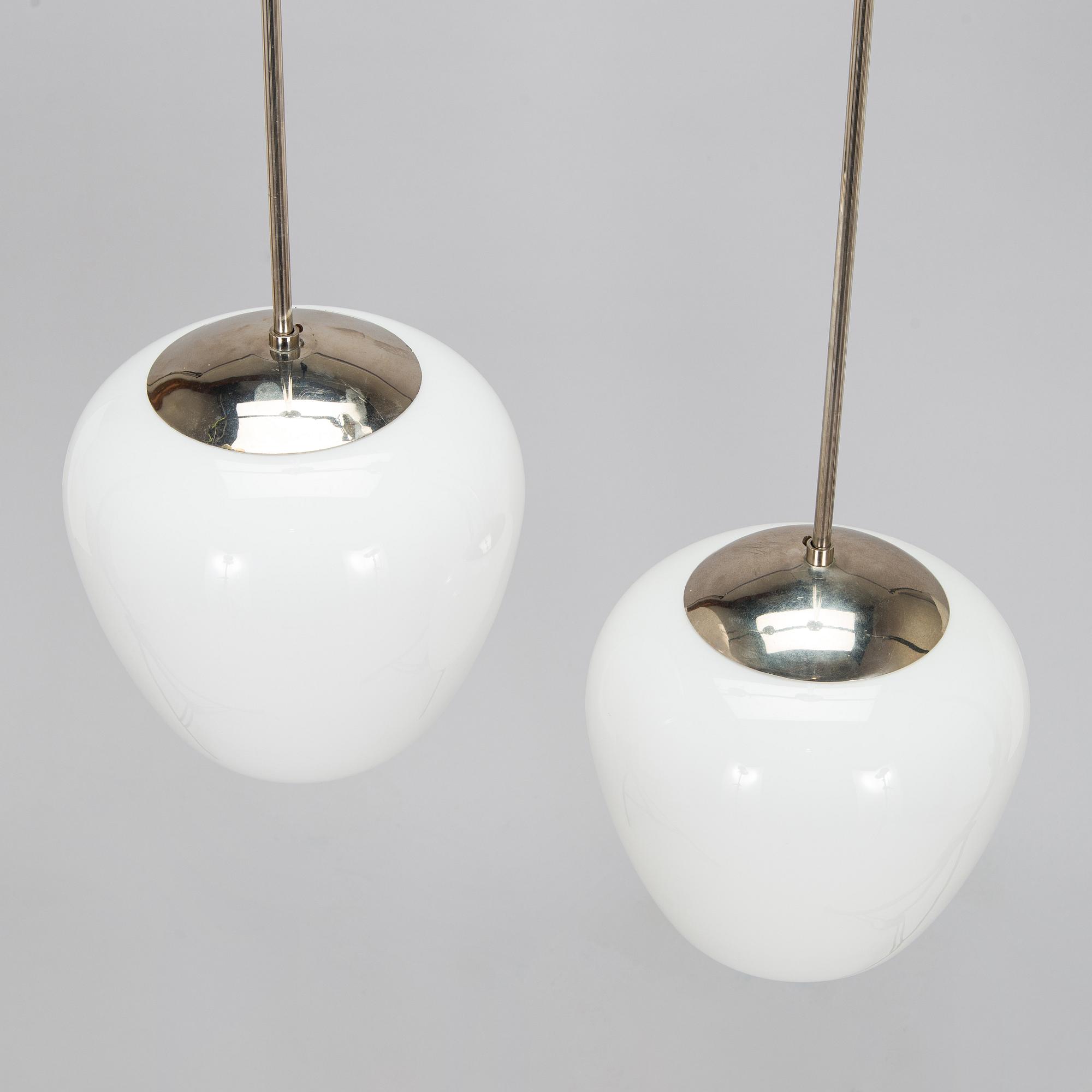 Gunnel Nyman, two 1940's pendant '81003' lights for Idman.
