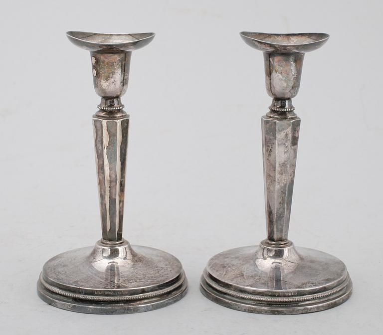 LJUSSTAKAR, 1 par, silver, MGAB 1955.