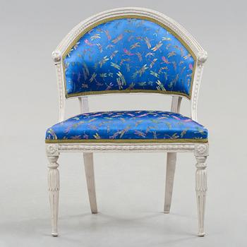 KARMSTOL av Anders Hellman d.y. (mästare i Stockholm 179?-1825), Sengustaviansk.