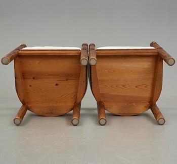 BRÖDERNA ERIKSSON (The Eriksson brothers), attributed to, a pair of stained and carved chairs, Arvika, Art Nouveau,
