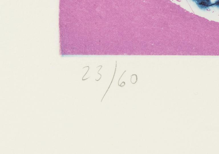 Adam Saks, etching in colours. Signed and dated 2013. Numbered 23/60.