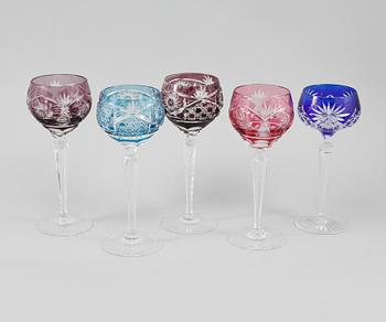 GLAS SAMT KARAFF, 16 delar, Böhmisk typ, 1900-tal.